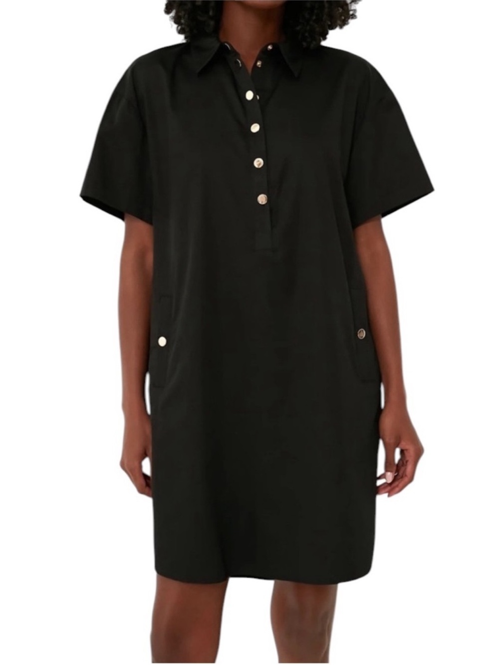 Tuckernuck Pomander Place Oakley Dress Black Cotton Shirtdress size Large